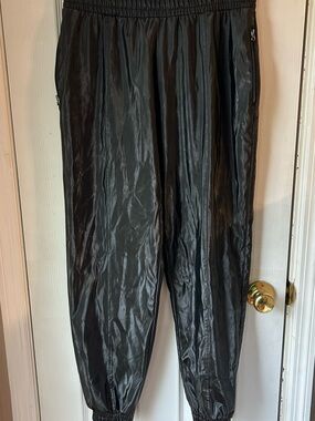Victoria's Secret Sport Black Shiny Jogger Jumpsuit